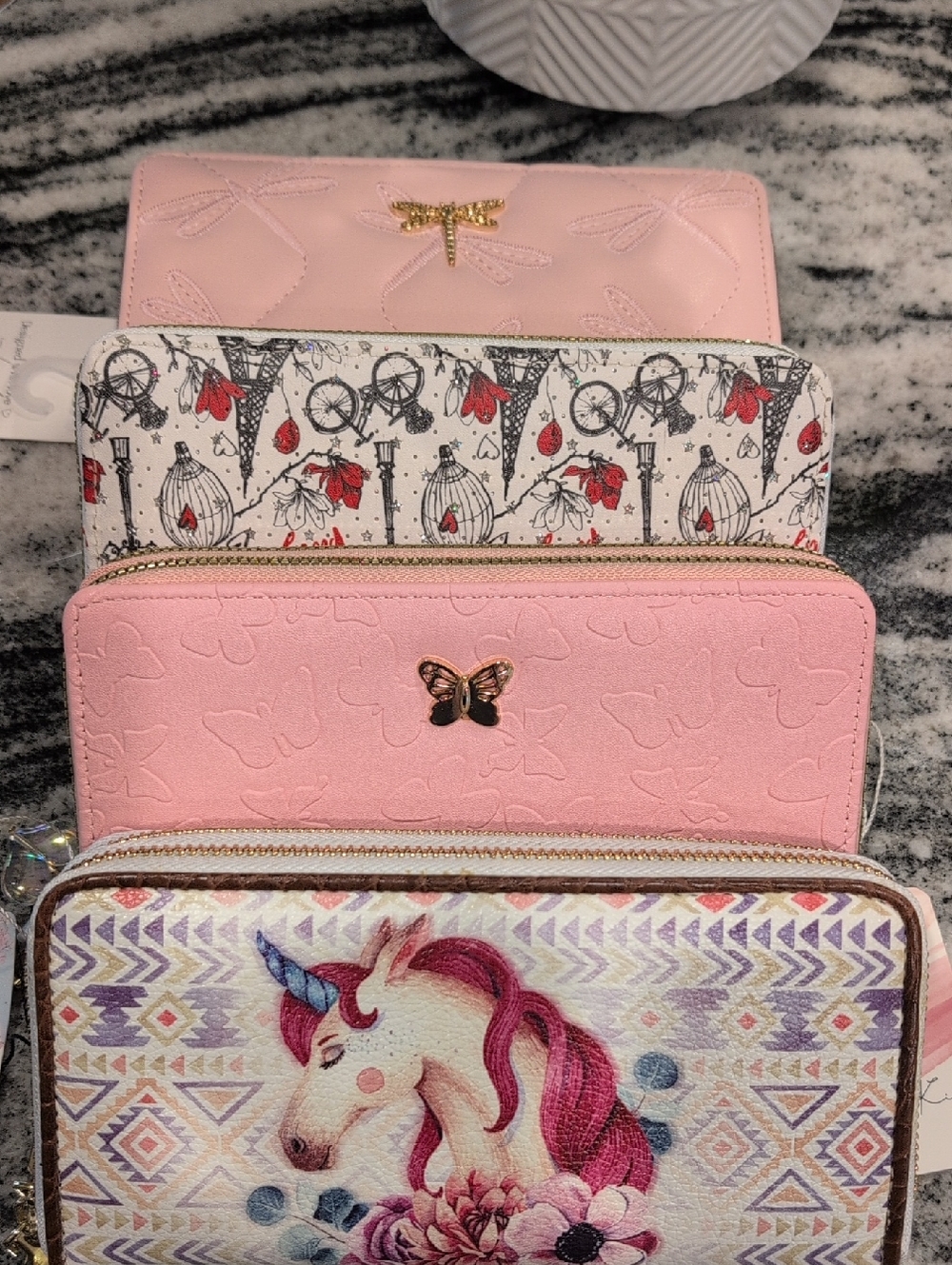 Whimsical Large Zip-Around Wallets - Choose One